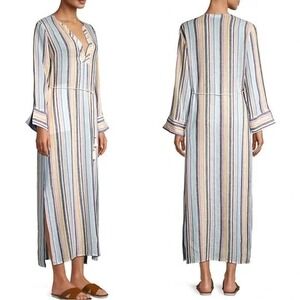 Splendid x Gray Malin Striped Linen Maxi Dress Small NWOT